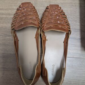 Nisolo Women's Woven Brown Leather Loafers